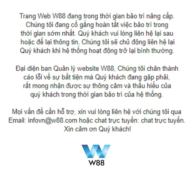 Nhà cái bảo trì sẽ đưa ra thông báo cụ thể tới người chơi