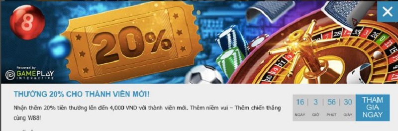 KUBET thưởng thêm cho thành viên mới 20%